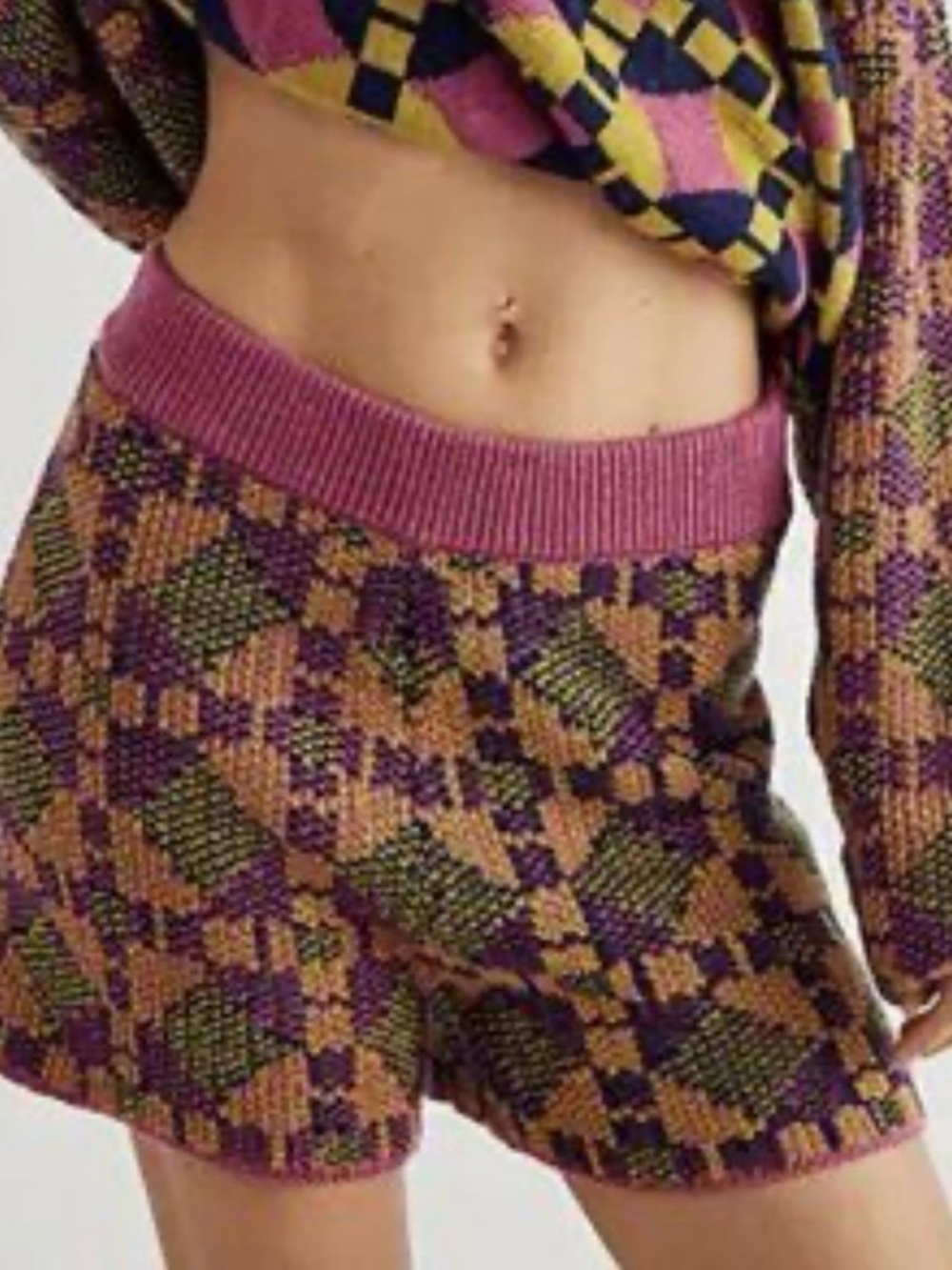 Free People FP Beach Malibu Pattern Knit Shorts XS